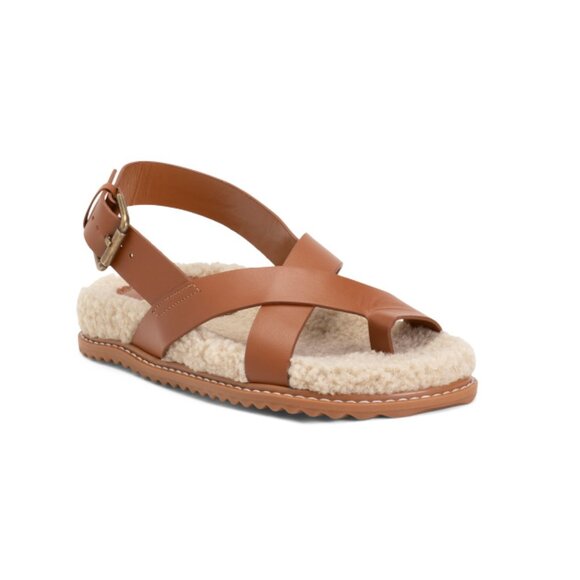 PAULA TORRES Caramel Leather Genova Flats - Picture 1 of 2